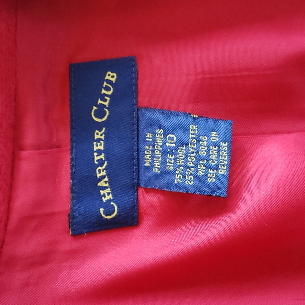 Charter Club Red Blazer, Size 10. - Picture 5 of 6